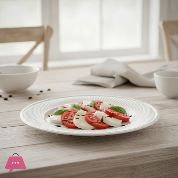 Danny Home Ceramic White Deep Plate 8.25 Inch