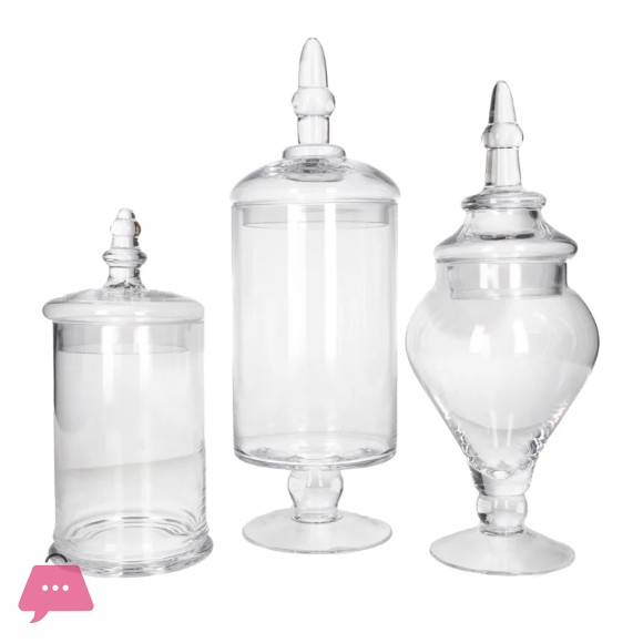 Danny Home Decorative Cookie Glass Jar Set 3pcs