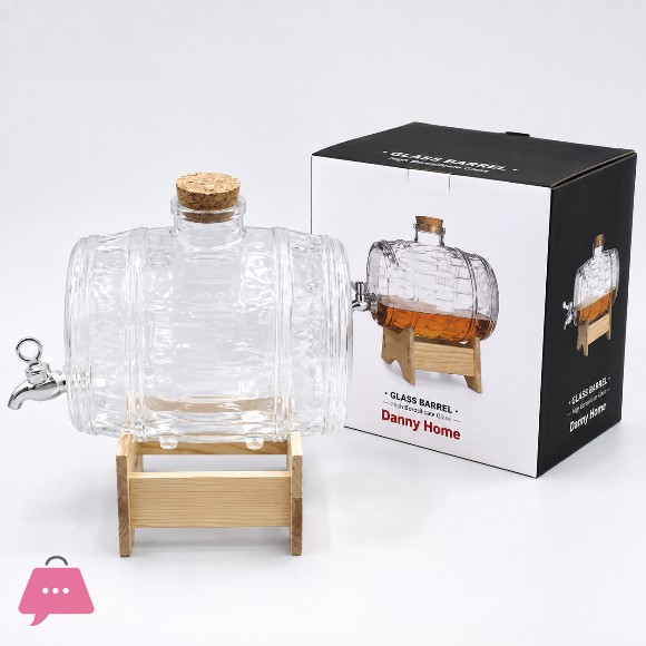 Danny Home Glass Barrell Beverage Dispenser 2 Liters