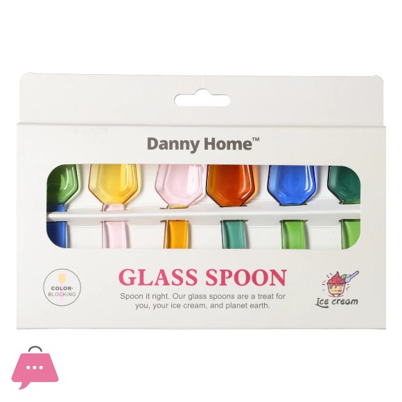 Danny Home Glass Ice Cream Spoon - 6Pcs