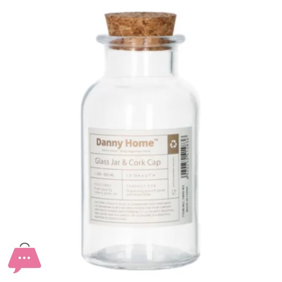 Danny Home Glass Jar With Cork Lid - 300ml
