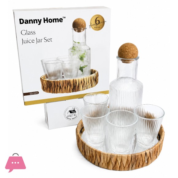Danny Home Glass Juice Jar Set 6Pcs