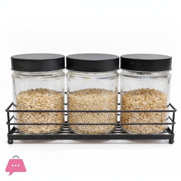 Danny Home Glass Storage Jar Set 720ml - 4pcs