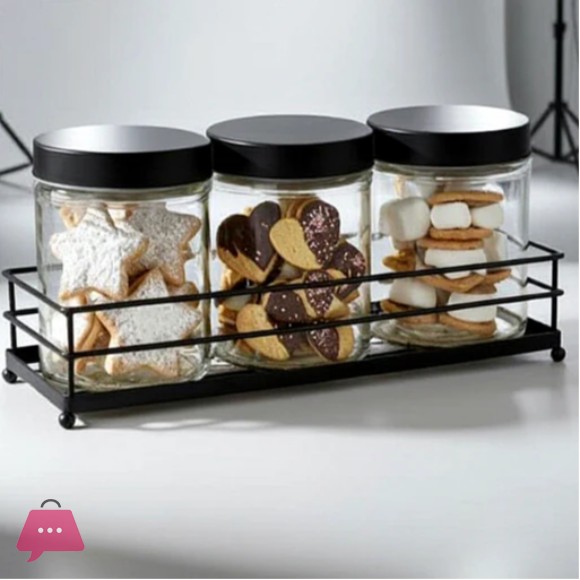 Danny Home Glass Storage Jar Set 720ml - 4pcs