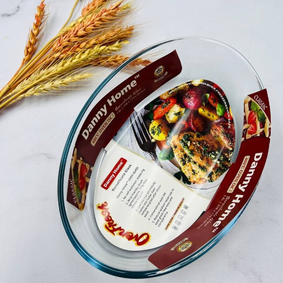 Danny Home High Borosilicate Oval Baking Pan 3.0L