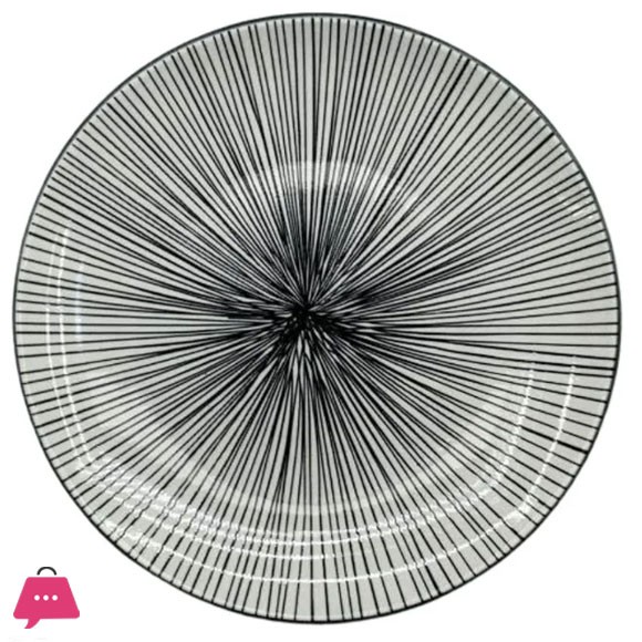 Danny Home Porcelain Black line 8.5 Inch Flat Plate