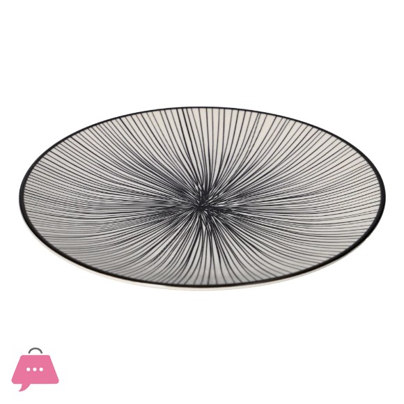 Danny Home Porcelain Black line 8.5 Inch Flat Plate