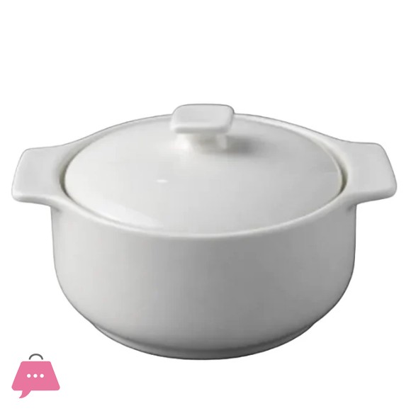 Danny Home Round Porcelain Bakeware Casserole with Lid - 5Inch