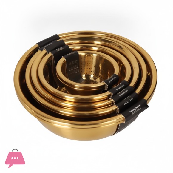 Danny Home Stainless Steel Drain Colander & Basin Set 2pcs