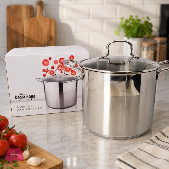 Danny Home Stainless Steel Stockpot With Glass Lid