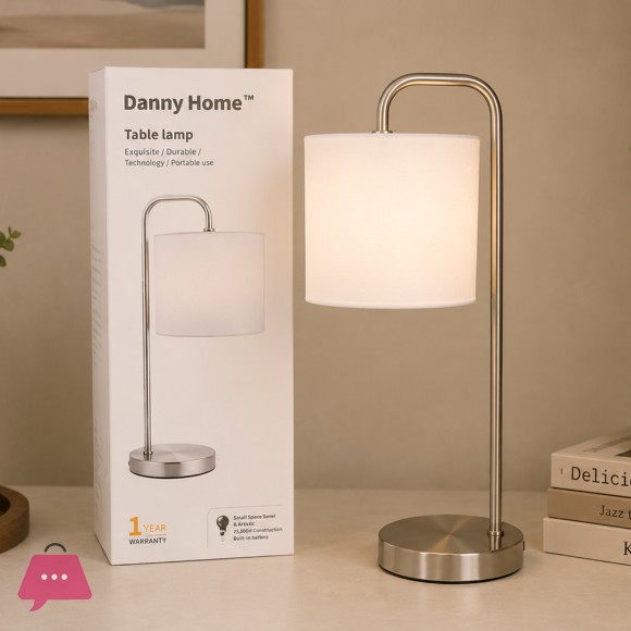 Danny Home White Metal Table Lamp 50cm