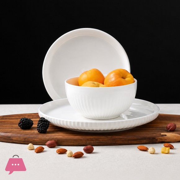 Danny Home White Porcelain Dinner Set 12pcs