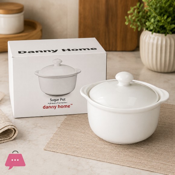 Danny Home White Porcelain Sugar Pot - 12.4cm
