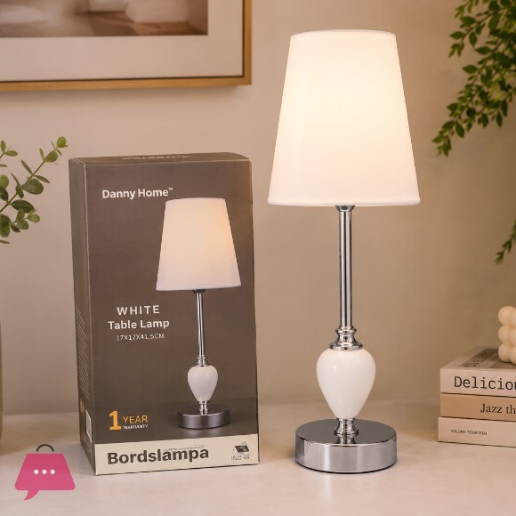 Danny Home White Table Lamp 41.5cm