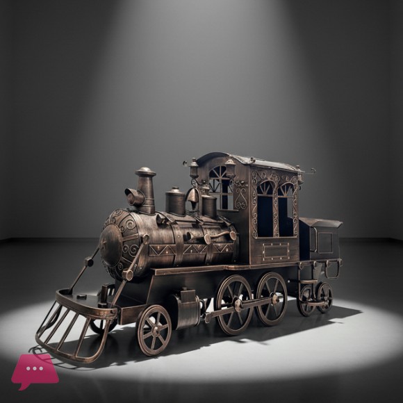 Decorative Metal Trackless Steam Train Model Dimensions 178.5x56x80