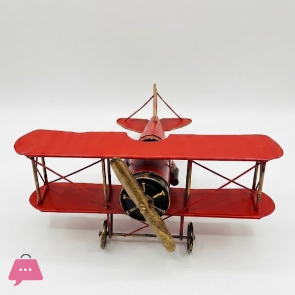 Decorative Vintage Metal Art Air Plane Red