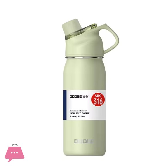 DODGE 316 Stainless Steel Vacuum Anti-Drop Sports Car Suction Tube Water Bottle - 630ml