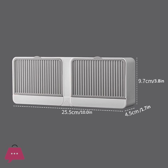 Double Dust-Proof Soap Holder for Shower Wall Mounted Bar Soap Dish