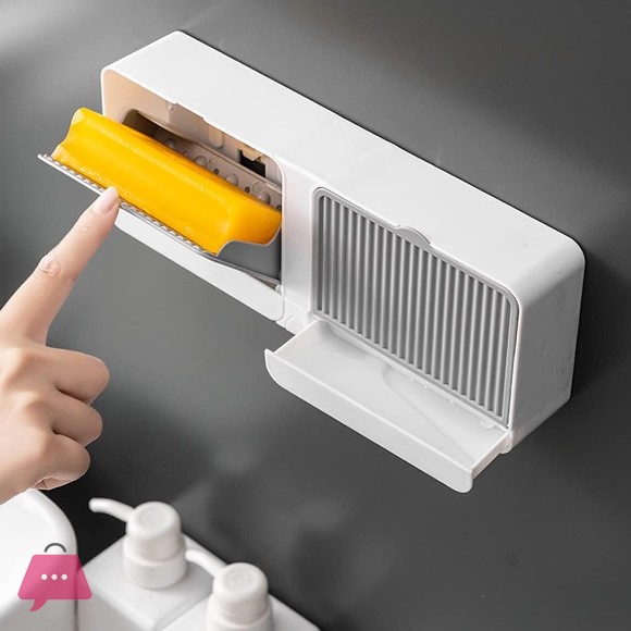 Double Dust-Proof Soap Holder for Shower Wall Mounted Bar Soap Dish