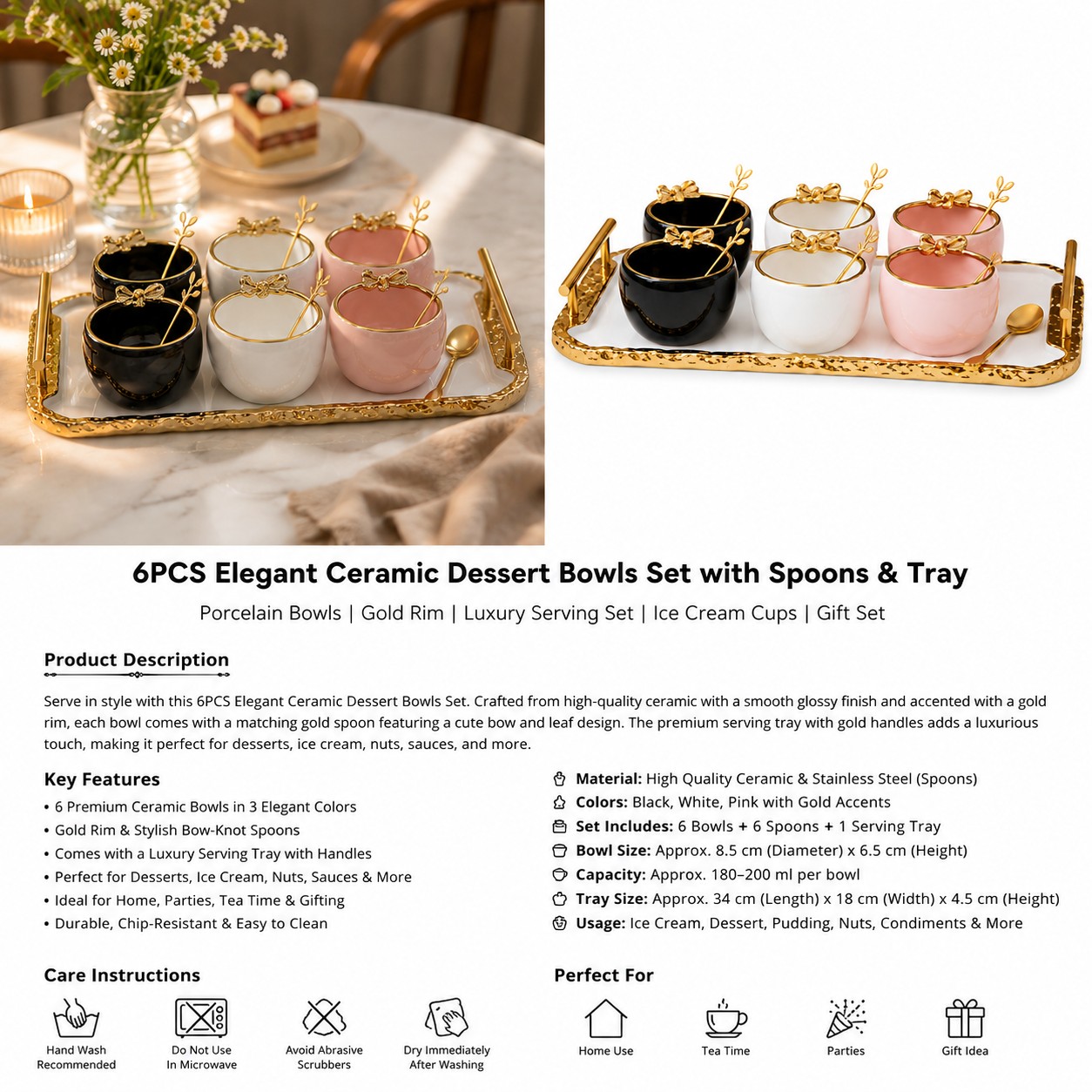 elegant-ceramic-dessert-bowls-set-with-spoons-&-tray-6-pcs