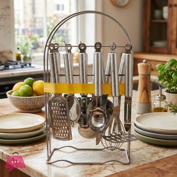 Elegant Home Kitchen Ware Basic Tool Set with Stand 13 - Pieces - EH0300