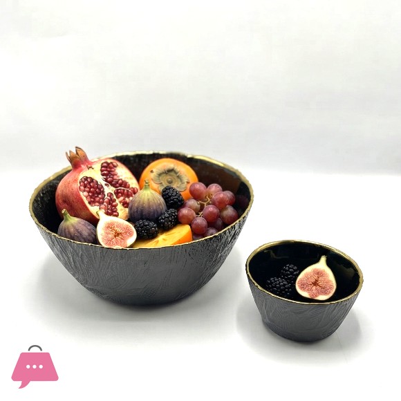 Elegant Leaf Design Glass Serving Bowls Set of 7