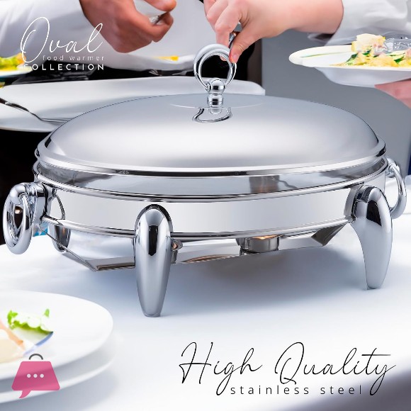 Food Warmer Chafing Dish Buffet Set Glass Serving Tray Chafer Stainless Steel Server European Oven to Table Glass 3 Liter