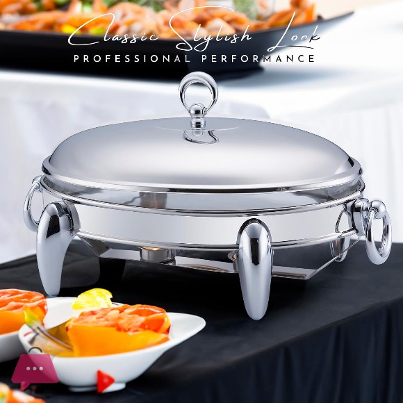 Food Warmer Chafing Dish Buffet Set Glass Serving Tray Chafer Stainless Steel Server European Oven to Table Glass 3 Liter