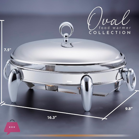 Food Warmer Chafing Dish Buffet Set Glass Serving Tray Chafer Stainless Steel Server European Oven to Table Glass 3 Liter