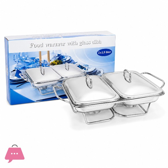 Food Warmer with Glass Dish 2 x 1.5 Liter K520