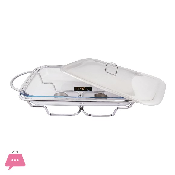 Food Warmer with Glass Dish Rectangular 1.5 Liter K205