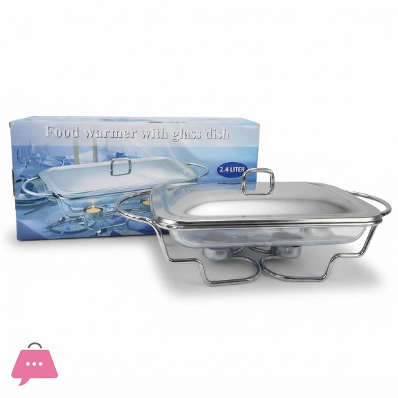 Food Warmer with Glass Dish Rectangular 2.4 Liter K206