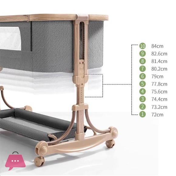High Quality Baby Bedside Rocking Crib Adjustable Baby Bed Bedside Side Bassinet Cradle - C2