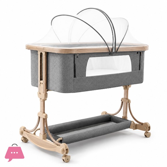 High Quality Baby Bedside Rocking Crib Adjustable Baby Bed Bedside Side Bassinet Cradle - C2