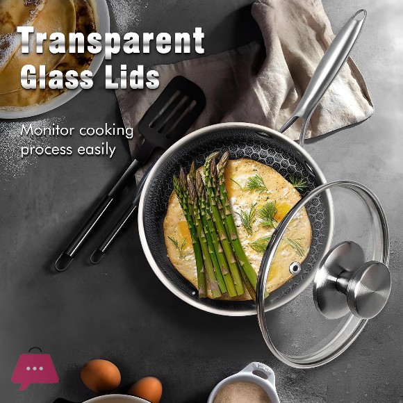 Honeycomb Laser Coated Sauce Pan with Lid
