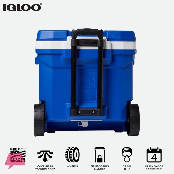 Igloo Profile 2 Rolling Cooler 60qt – Telescoping Handle - USA Made