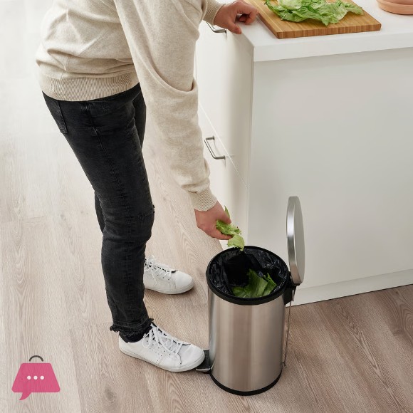 IKEA Pedal bin stainless steel 5 liter SNORPA