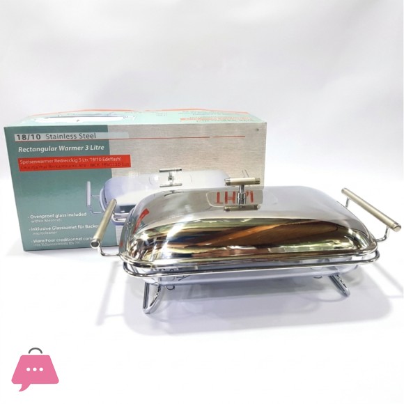 Inox Stainless Steel Rectangular Warmer 3 Liter KB07