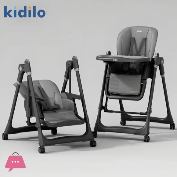 Kidilo 2-in-1 Baby High Chair Feeding Chair & Rocking Chair Swing - 8166
