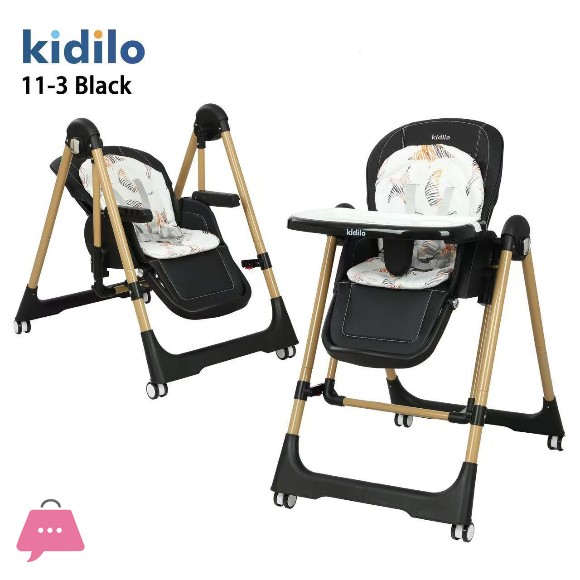 Kidilo 3-in-1 Multifunctional High Chair Suitable for Feeding, Sitting, and Rocking Chair