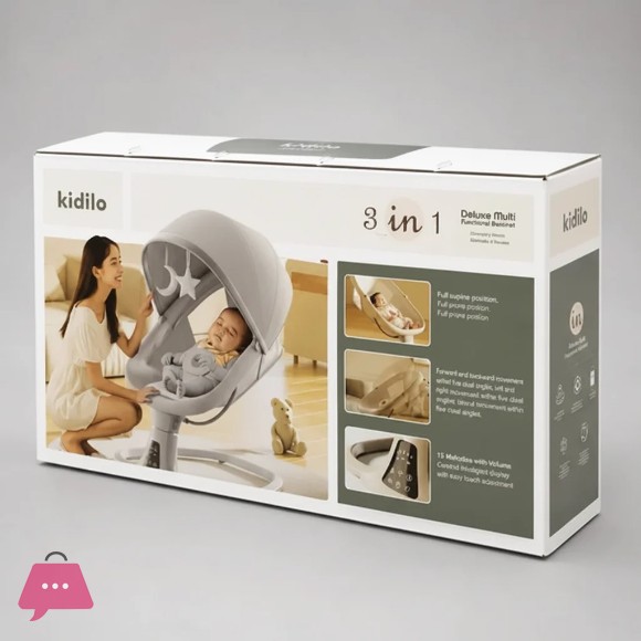 Kidilo 3in1 Remote Control Multi-functional Baby Bassinet - E05D
