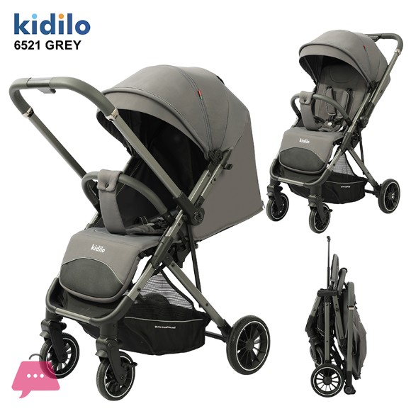 Kidilo Baby Stroller Lightweight Pram 5-Point Harness Foldable Travel Stroller - 6521