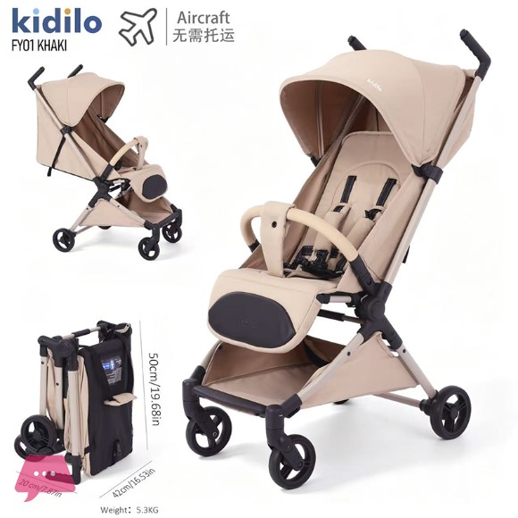 Kidilo Cabin Approved Travel Lightweight Ultra Compact Fold Baby Stroller - FY01