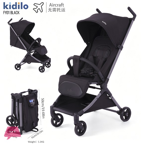 Kidilo Cabin Approved Travel Lightweight Ultra Compact Fold Baby Stroller - FY01