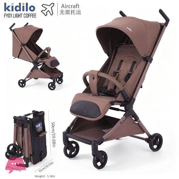 Kidilo Cabin Approved Travel Lightweight Ultra Compact Fold Baby Stroller - FY01