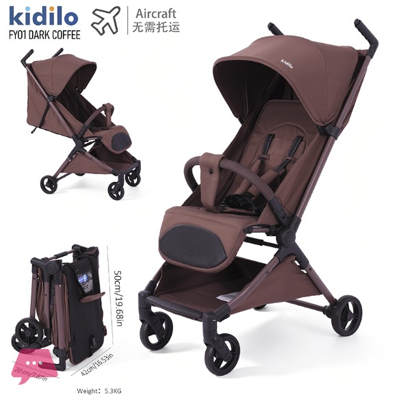 Kidilo Cabin Approved Travel Lightweight Ultra Compact Fold Baby Stroller - FY01