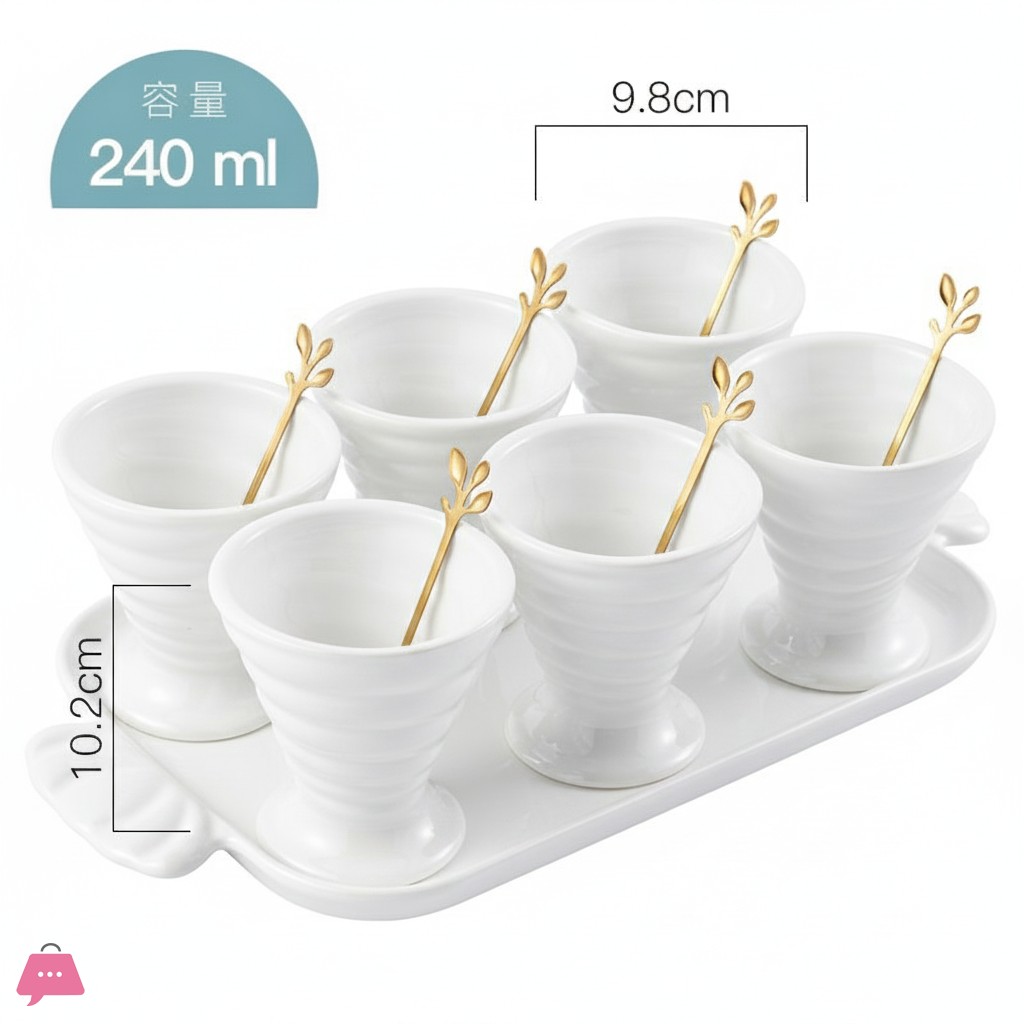 macaron-shiny-pearl-glaze-creative-ceramic-ice-cream-cup-with-spoon-and-tray-in-6-pcs-set
