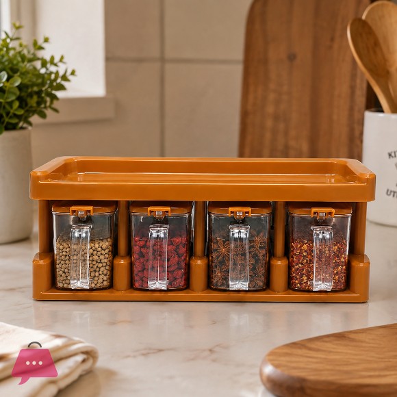 Master Chef Spice Rack Containers - 4 - Jar Set
