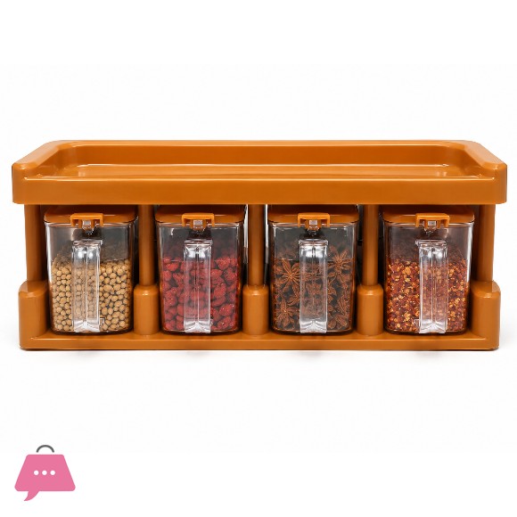 Master Chef Spice Rack Containers - 4 - Jar Set