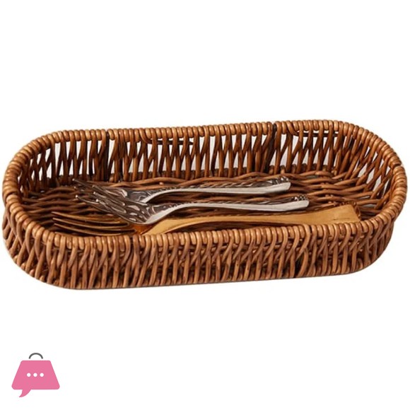 Multipurposed Oval Basket Imitation Rattan Multipurpose Tray Kitchen Organizer for Home Restaurant